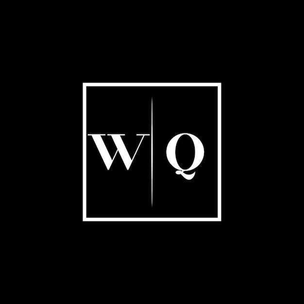 El logotipo de la tipografía minimalista de WQ