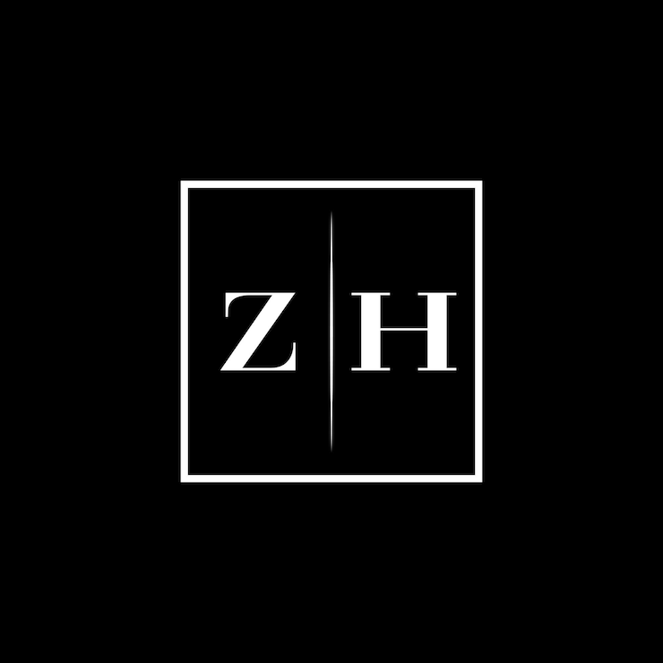 Vector el logotipo de la tipografía minimalista zh