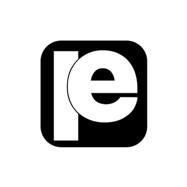 Logotipo de tipografía PE Monograma del nombre inicial de la empresa PE