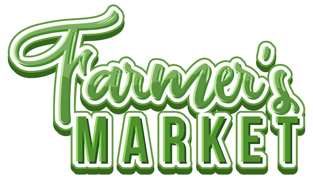 Vector logotipo tipográfico de farmer's market