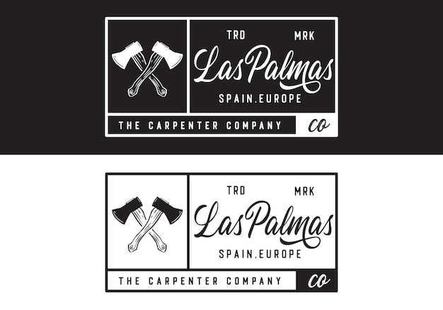 Logotipo tipográfico La Pal mas Carpenter Plantilla de ilustración vectorial con color blanco negro Diseño elegante Bueno para cualquier industria