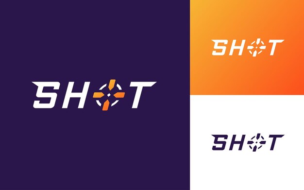 Logotipo de tiro moderno y creativo para empresa de juegos o deportes