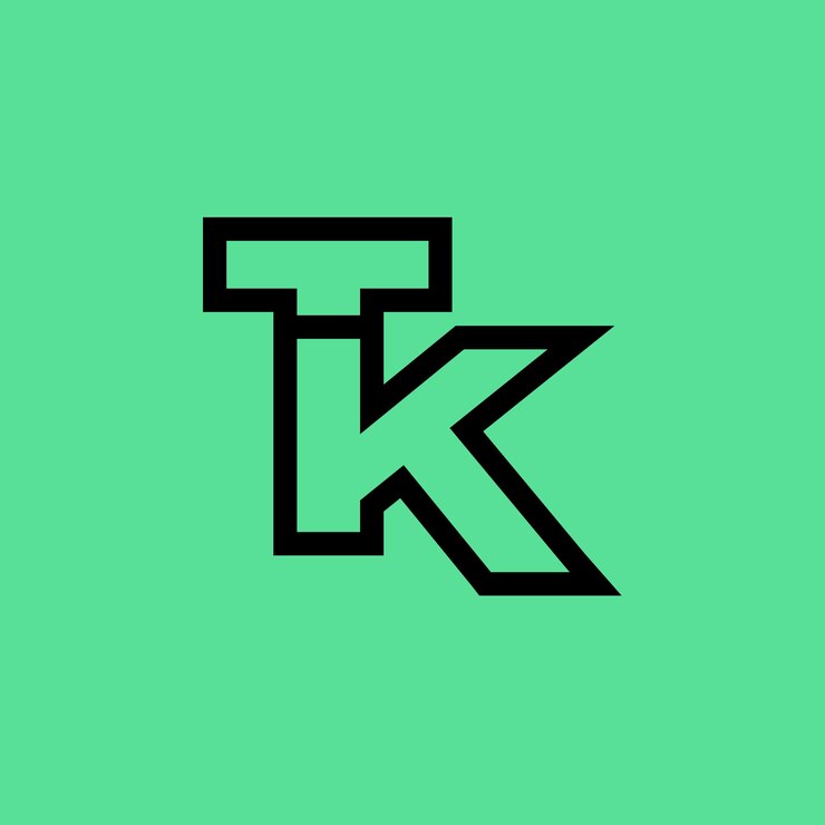 Vector logotipo de tk abstracto en negrita marca icono moderno vol1