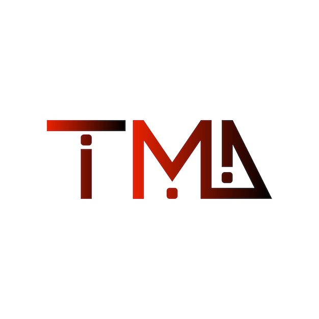 El logotipo de TMA es una tipografía abstracta, un diseño vectorial moderno y minimalista.