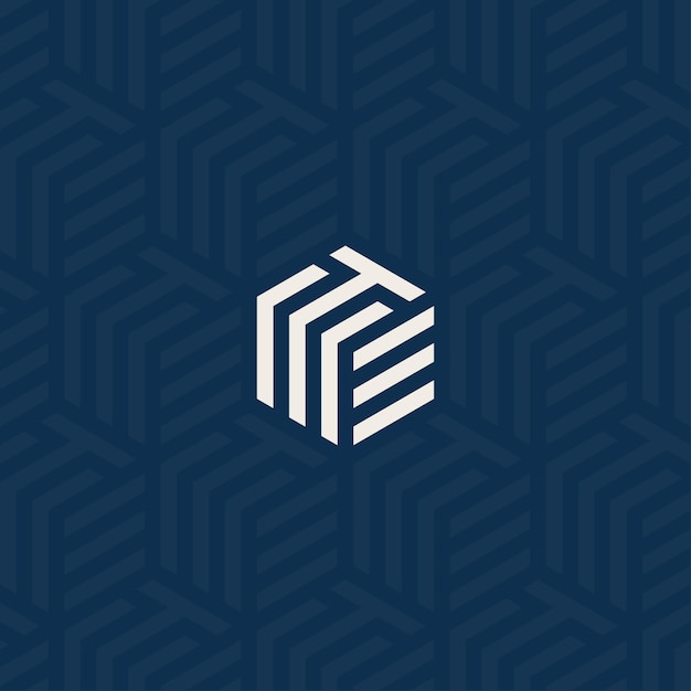 Logotipo TME o MTE con diseño de patrón de fondo