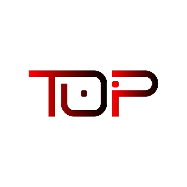El logotipo TOP es una tipografía abstracta, sencilla, moderna y de diseño vectorio minimalista.