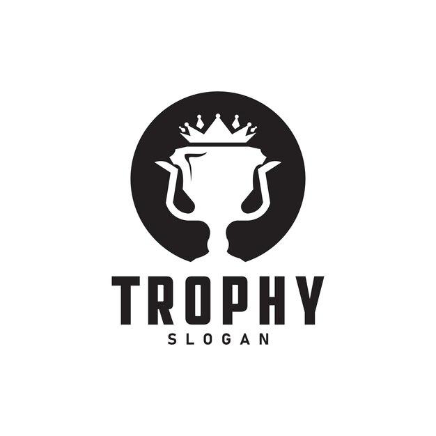 Logotipo Torneo deportivo Copa de Campeonato Diseño minimalista Antigüedad Trofeo de la Victoria Premio