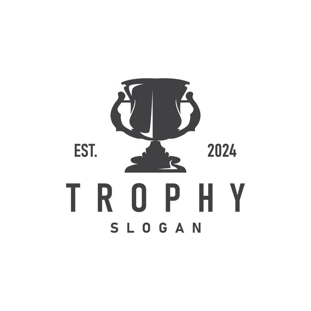 Logotipo Torneo deportivo Copa de Campeonato Diseño minimalista Antigüedad Trofeo de la Victoria Premio