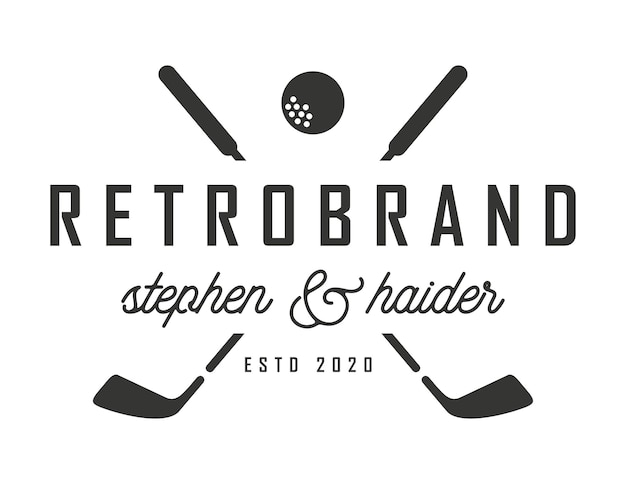 Logotipo del torneo de hockey en estilo minimalista moderno Conjunto de insignias de logotipos de emblemas de hockey vintage