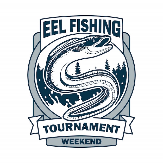 Vector logotipo del torneo de pesca de anguila