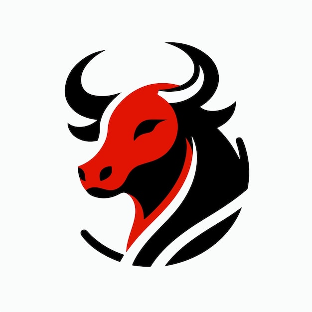 Logotipo de toro con una combinación de rojo y negro