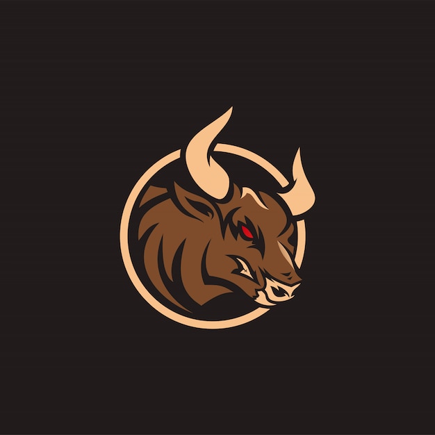 Vector logotipo de toro enojado listo para usar