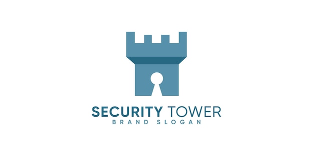 LOGOTIPO DE TORRE DE SEGURIDAD SIMPLE CON VECTOR PREMIUM DE ESTILO MODERNO