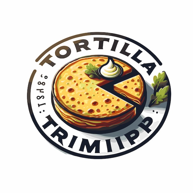 Vector un logotipo para tortilla y una hamburguesa con queso