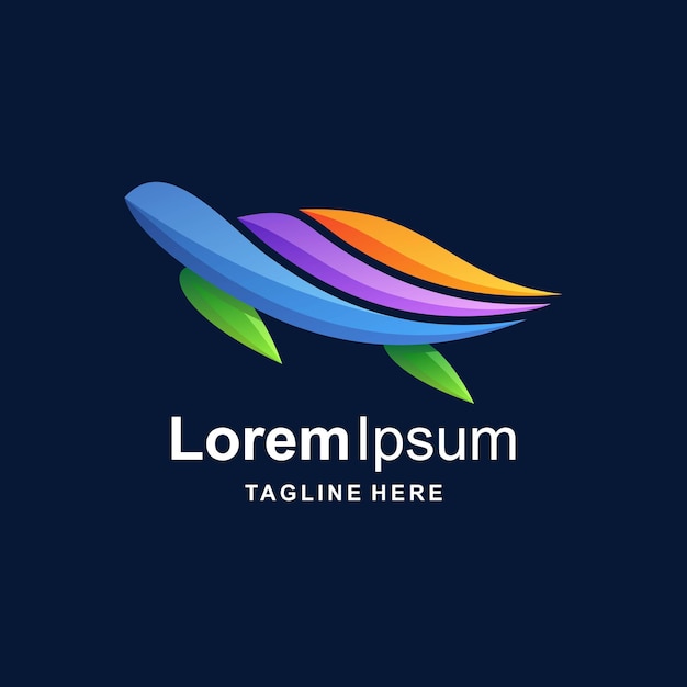 Logotipo de tortuga con concepto colorido