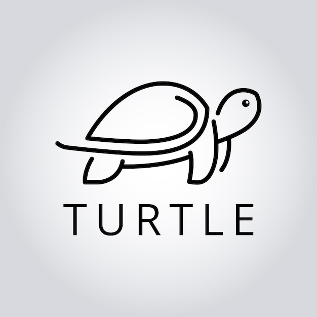 Logotipo de la tortuga negra Vector Minimalista Diseño de tortuga marina Silueta de animal moderno Emblema elegante Li