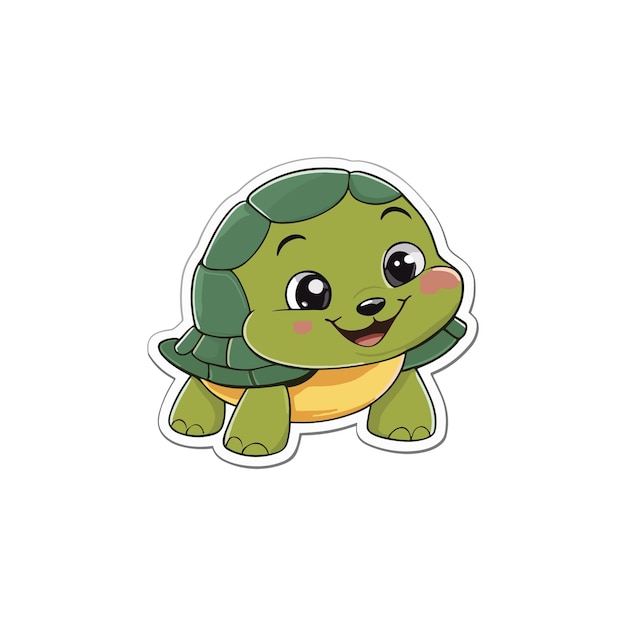 logotipo de la tortuga vectorial en fondo blanco vista lateral del icono de la Tortuga cabeza de la tor tuga pegatina