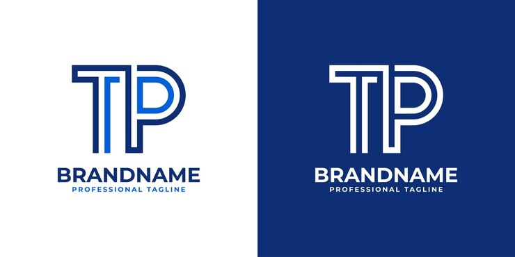 Vector el logotipo tp line monogram es adecuado para negocios con las iniciales tp o pt