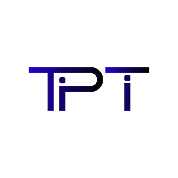 El logotipo de TPT es una tipografía abstracta, un diseño vectorial moderno y minimalista.