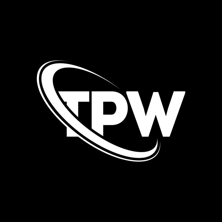 Vector logotipo tpw letra tpw diseño de letra tpw iniciales tpw logotipo vinculado con círculo y mayúscula monograma logotipo tpw tipografía para negocios tecnológicos y marca inmobiliaria