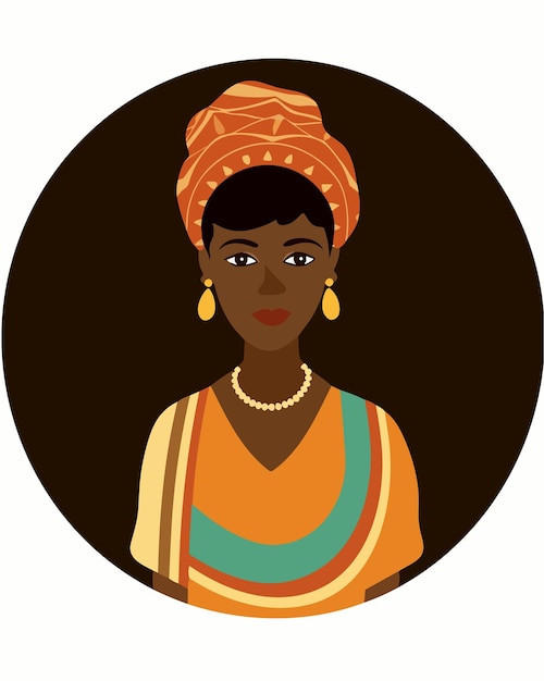 Vector logotipo tradicional de mujer negra