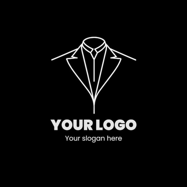 Logotipo de trajes minimalistas para la marca de moda y sastrería