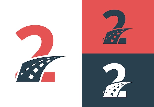 Logotipo de transporte con diseño de dos letras Tabla de señal de carretera Template vectorial de logotipo