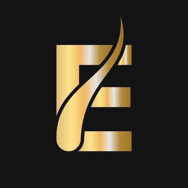 Logotipo de tratamiento capilar con la letra E Diseño del logotipo de tratamento capilar