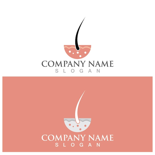 Logotipo de tratamiento capilar y plantilla vectorial