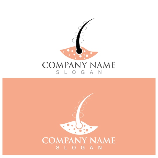 Logotipo de tratamiento capilar y plantilla vectorial