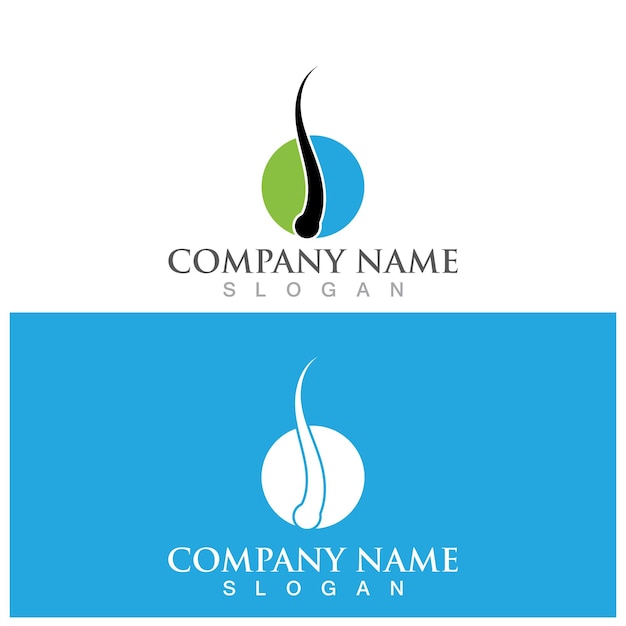 Logotipo de tratamiento capilar y plantilla vectorial