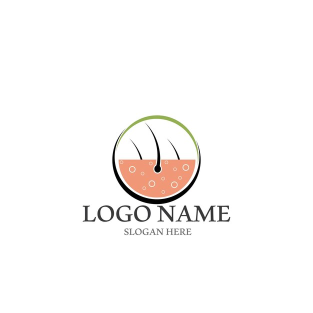 Logotipo de tratamiento capilar y plantilla vectorial