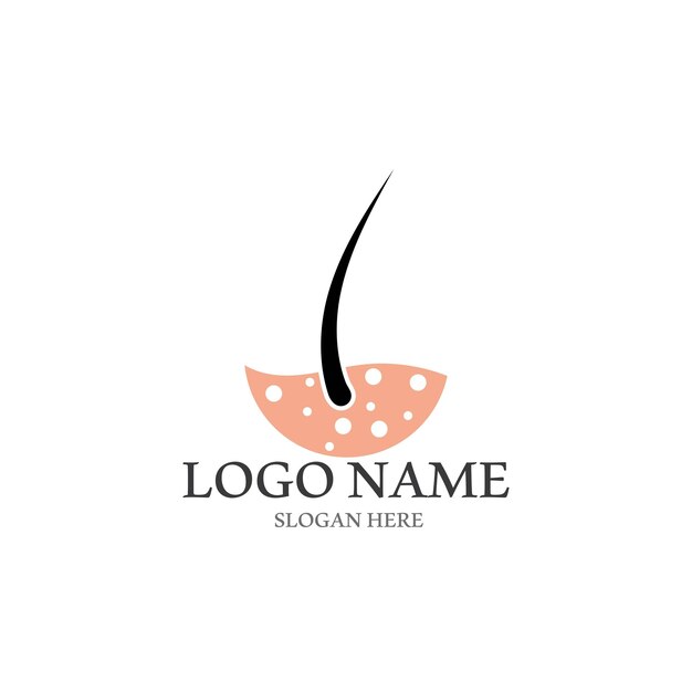Logotipo de tratamiento capilar y plantilla vectorial