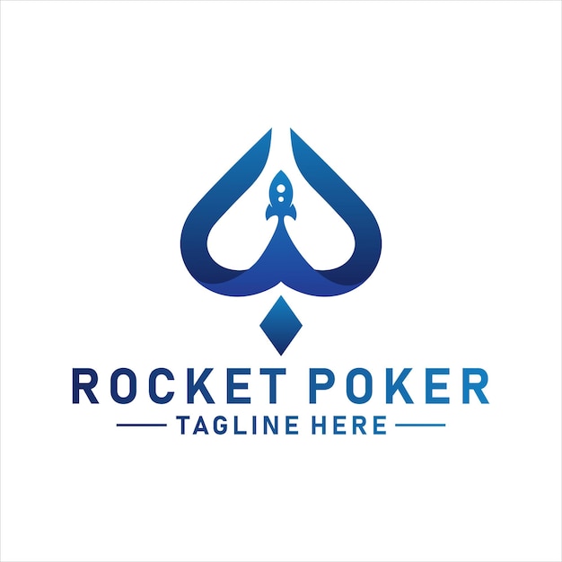 Logotipo de Travel Poker Spade con concepto de diseño Rocket.
