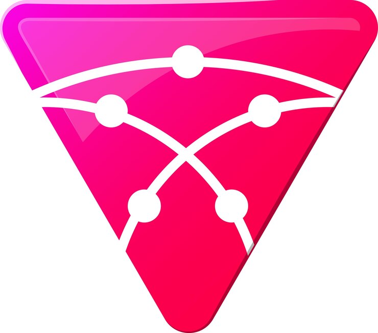 Vector el logotipo de triangle abstracto y la ilustración de la placa de circuito en un estilo moderno y minimalista