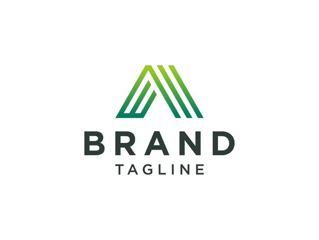 Logotipo Triangular Abstracto De La Letra A. Elemento de plantilla de diseño de logotipo de vector plano.