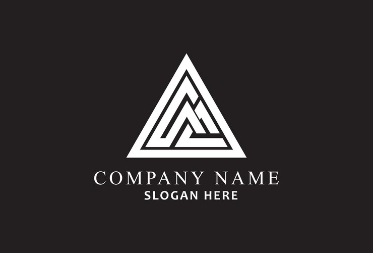 Vector un logotipo triangular con la letra a sobre un fondo negro monogram logo design company logo design