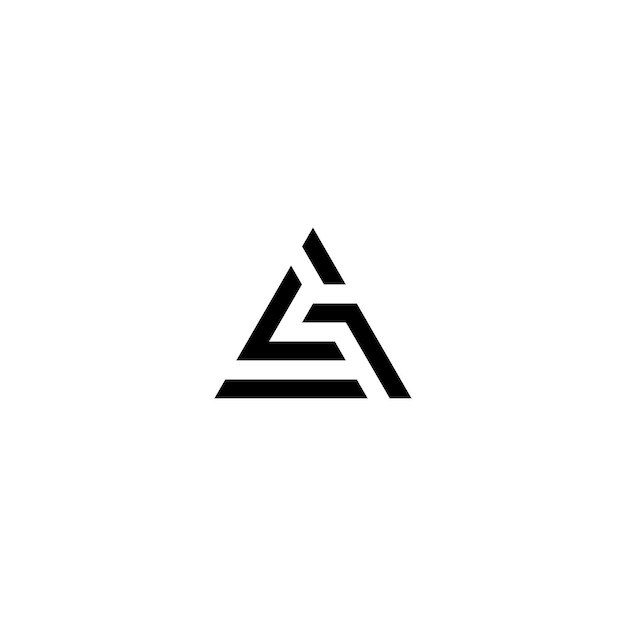 Un logotipo triangular moderno con espacio negativo inspirado en el laberinto