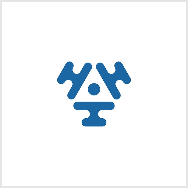 logotipo de triángulo abstracto con tecnología h inicial