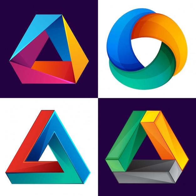 Logotipo de triángulo abstracto.