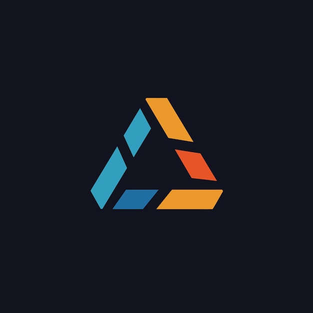 El logotipo del triángulo abstracto