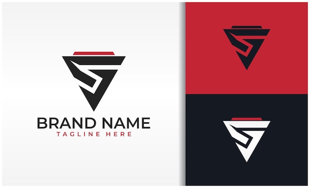 Logotipo de triángulo CSG de letra inicial