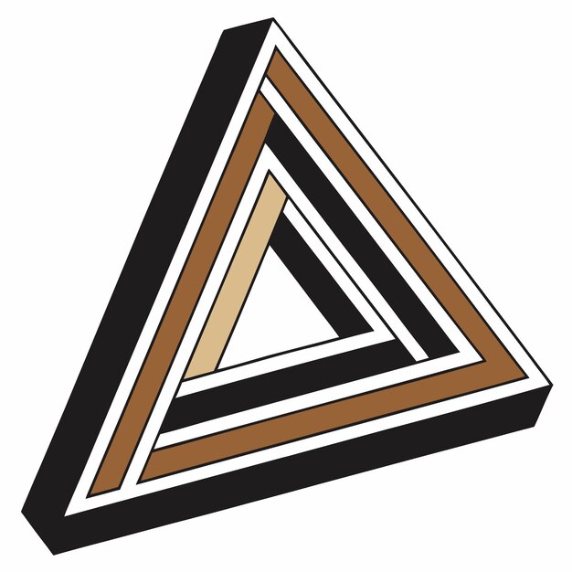 El logotipo del triángulo forma triángulo inicial mgradiente de color negro marrón