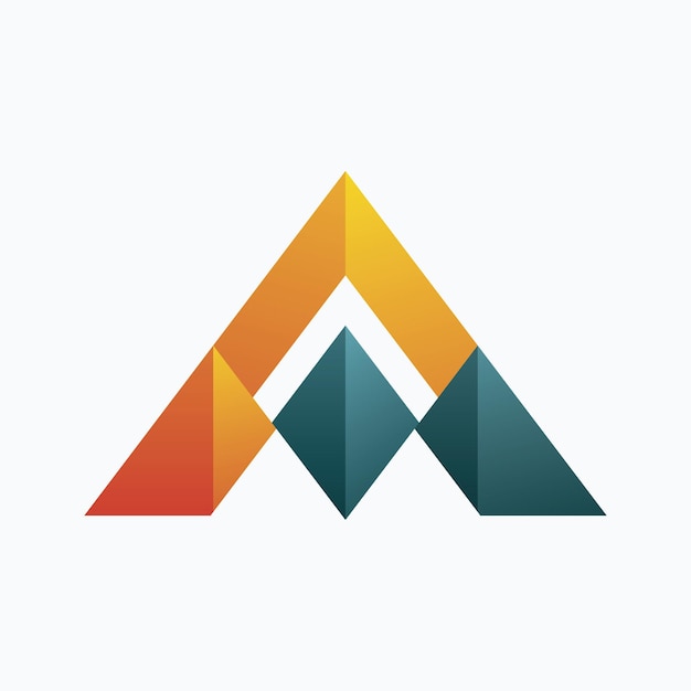 El logotipo del triángulo de gradiente abstracto vectorial