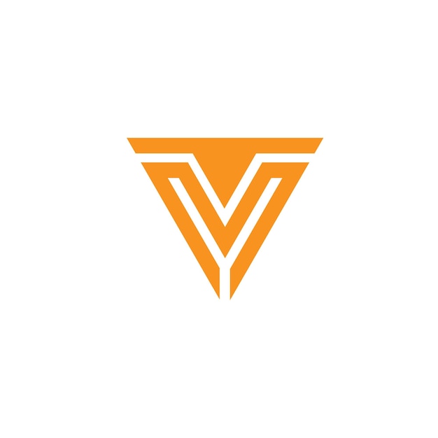 Logotipo de triángulo naranja con la letra v en él