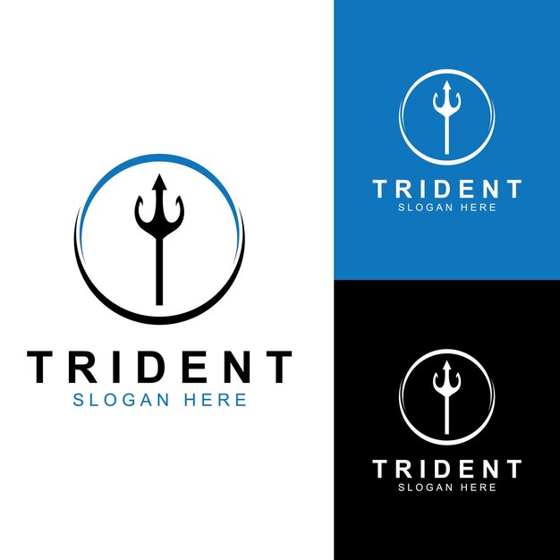 Logotipo de Trident usando una plantilla de ilustración de vector de concepto de diseño