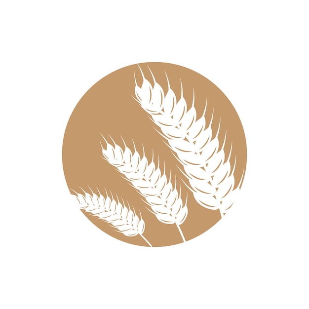 Logotipo de trigo Diseño de jardín de granjero simple Ilustración de silueta de plantilla vectorial
