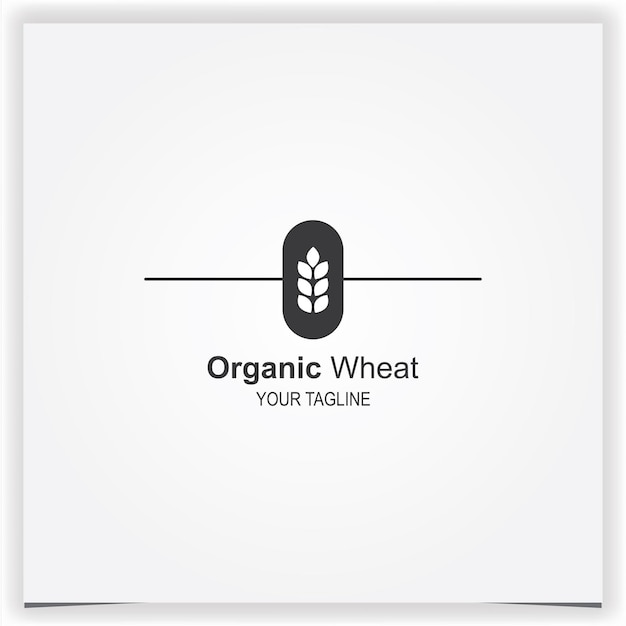 Logotipo de trigo orgánico simple plantilla elegante premium vector eps 10
