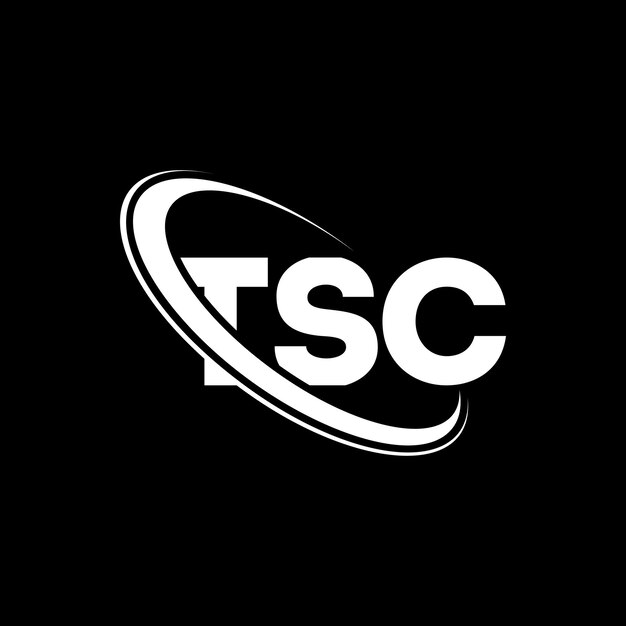 Logotipo de TSC Diseño de logotipo de letra TSC Iniciales Logotipo TSC vinculado con círculo y monograma en mayúscula Logotipo TS C tipografía para negocios tecnológicos y marca inmobiliaria