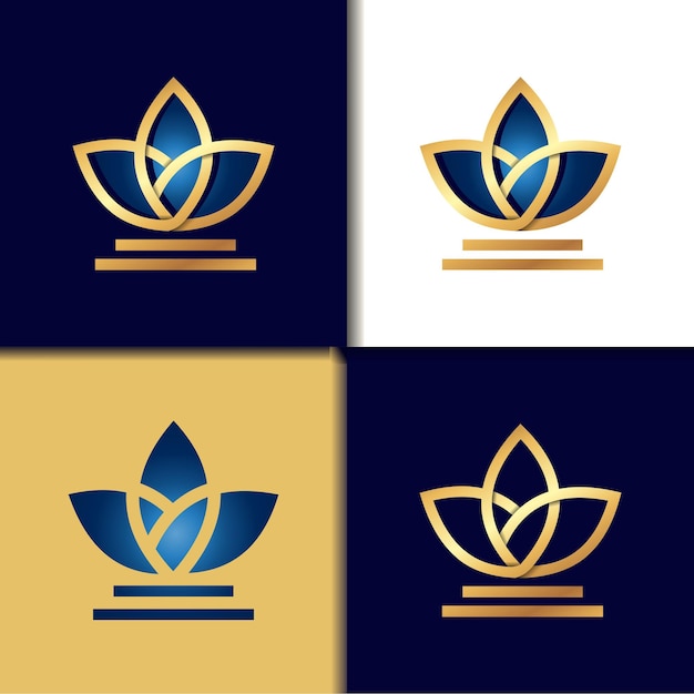 Logotipo de tulipán dorado